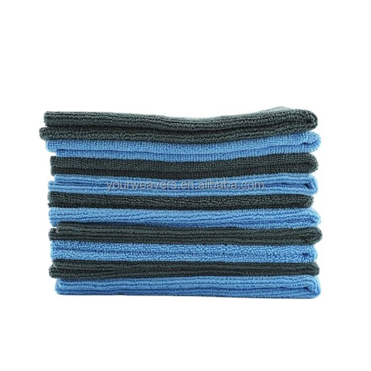 Oem Blue Grey 350gsm 16x16 Lint Free Microfibre Cleaning Cloth Car Wash Towel